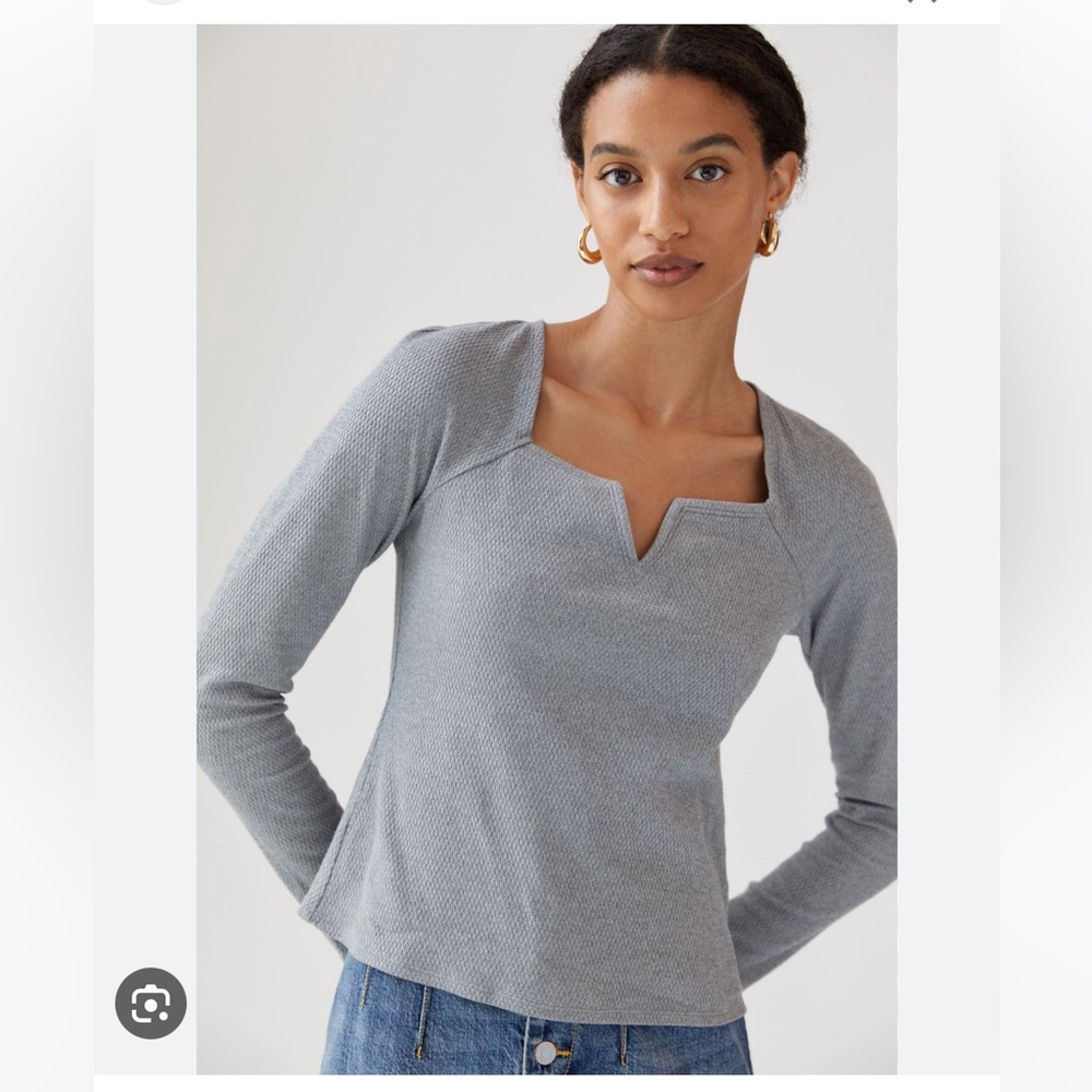 Anthropologie Gray Long Sleeve Top